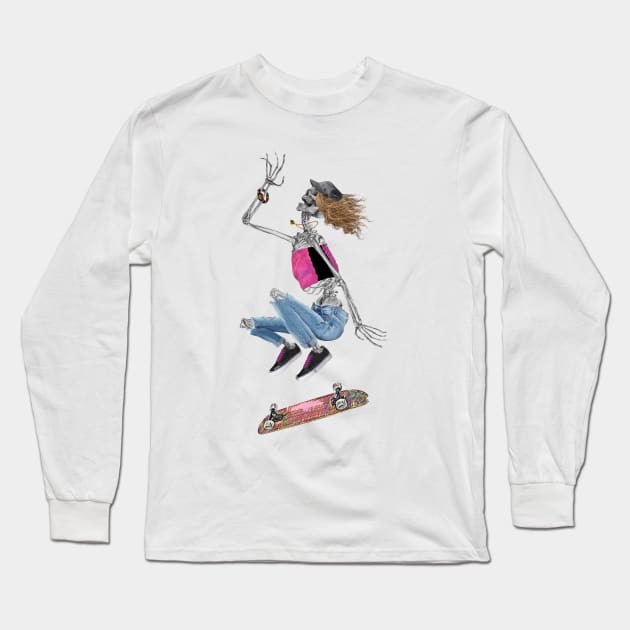 Bonita Skateboard Kickflip Long Sleeve T-Shirt by Dual Rogue